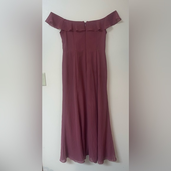 Azazie A-Like Off The Shoulder Chiffon Floor-Length Dress - Picture 4 of 7